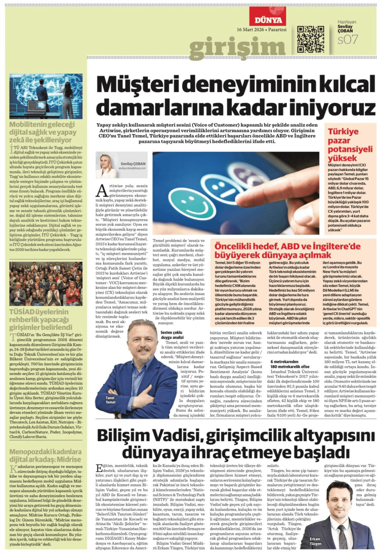 Dünya Gazetesi Röportajı
